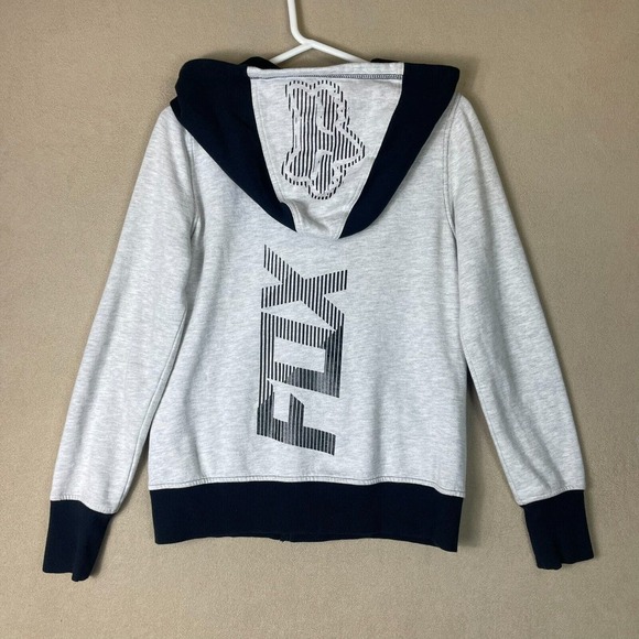 Fox Racing Hoodie Women Small Black White Sweatshirt‎ Full Zip MTB Adult - Picture 11 of 12